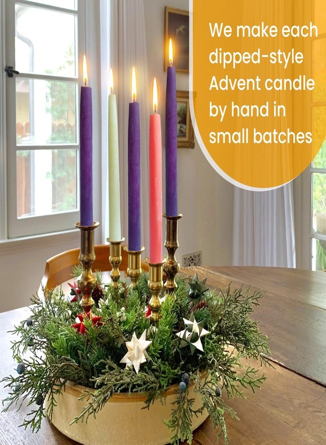Bee The Light 100% Pure Beeswax Taper Candles - All-Natural Handmade Decorative & Dipped Smokeless Unscented Candles for Christmas, Advent, and Hanukkah, Advent Set, 8.5 Inches, 5 Candle Set, by BeeTheLight - Image 5